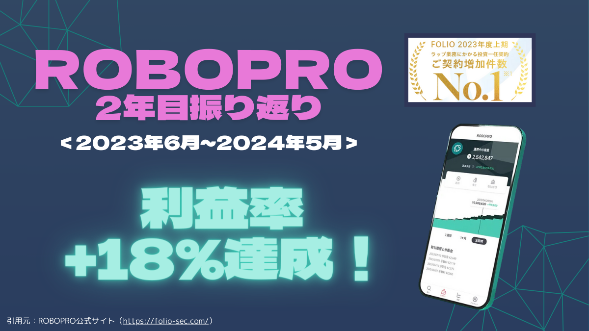 【+18.87％】ROBOPRO　2年目の振り返り＜2023年6月～2024年5月＞