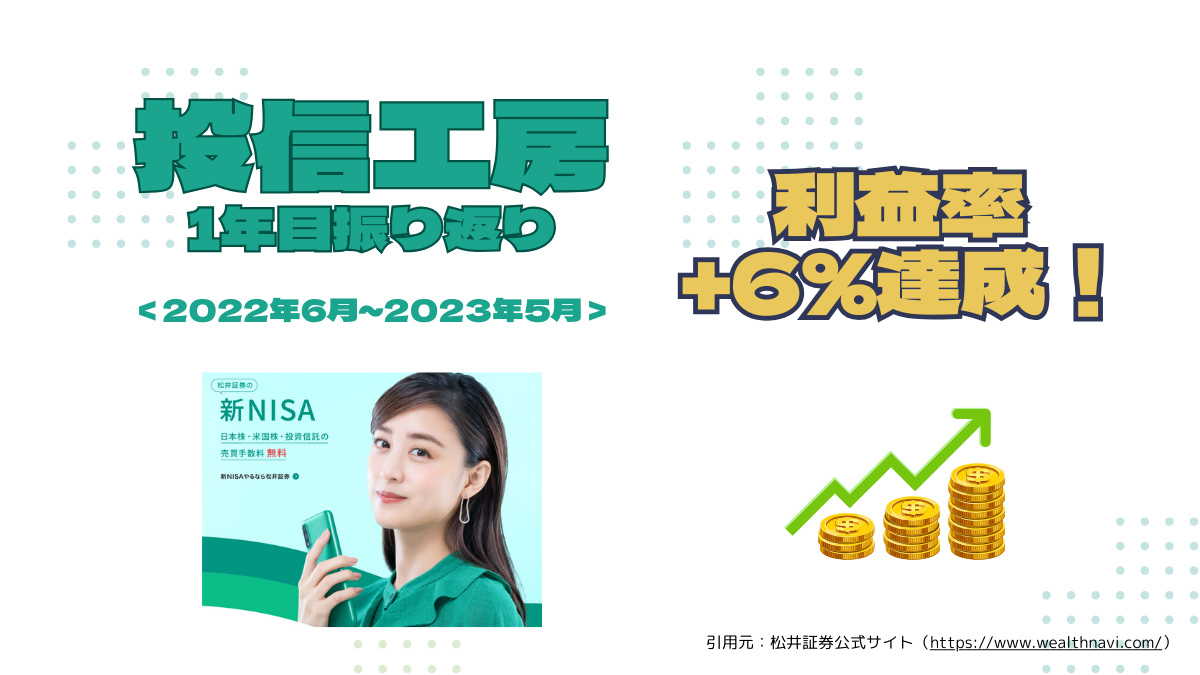 【+6.07％】投信工房　1年目の振り返り＜2022年6月～2023年5月＞