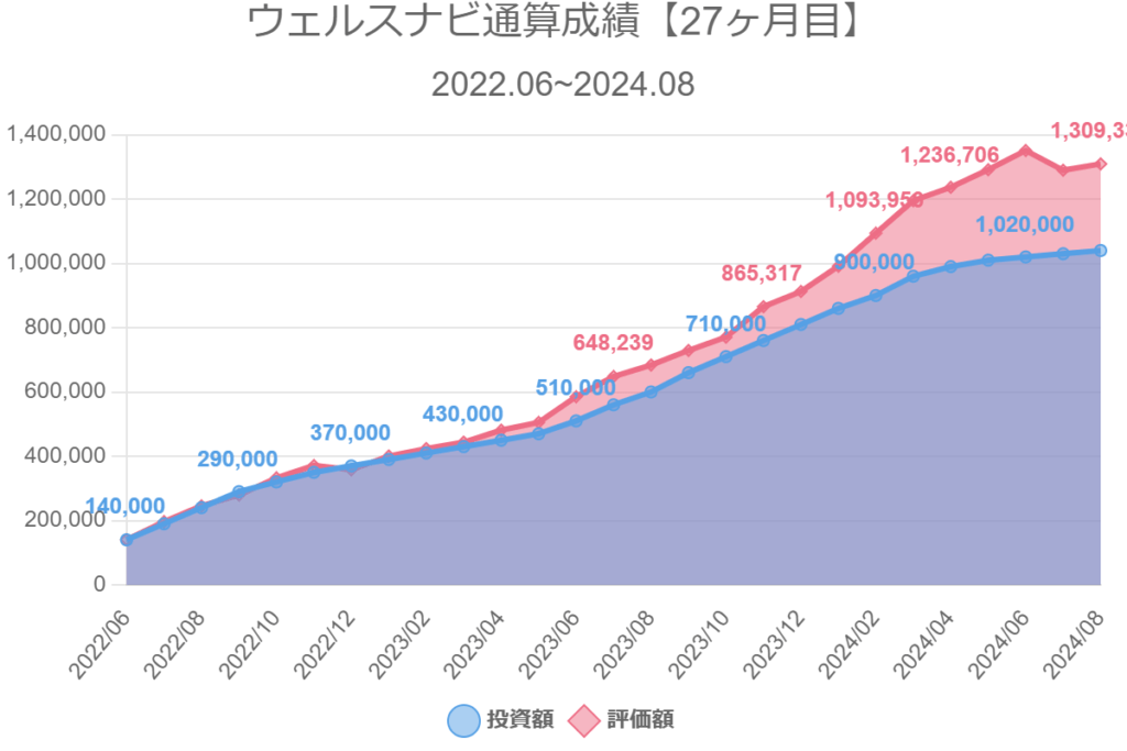 ウェルスナビ通算成績【27ヶ月目】