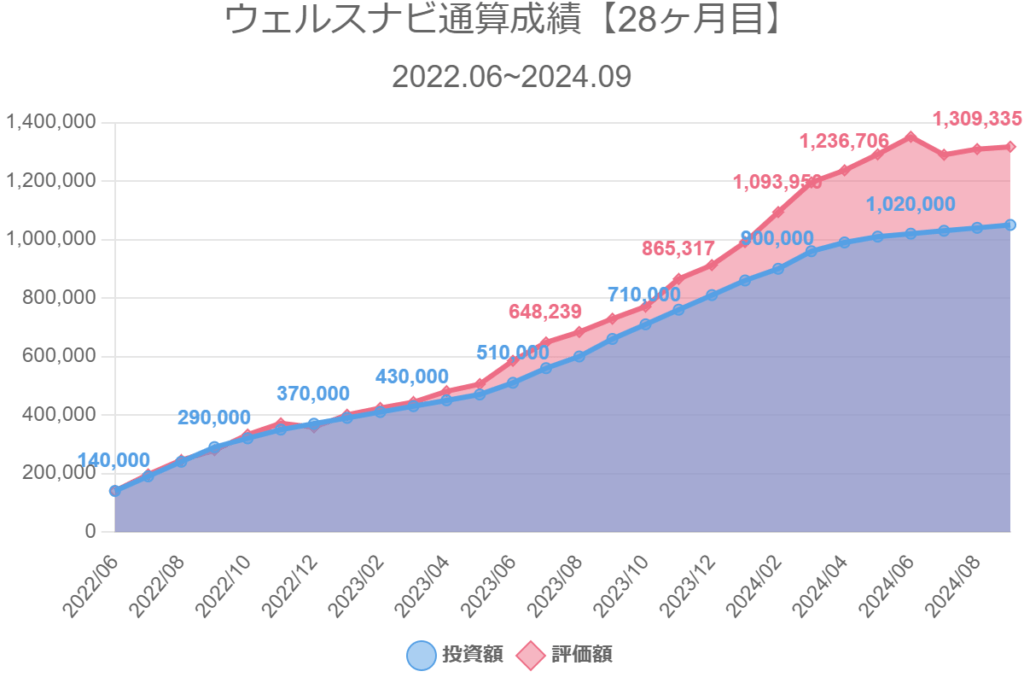 ウェルスナビ通算成績【28ヶ月目】